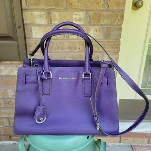 Micheal Kors Medium Dillion Satchel in Purple